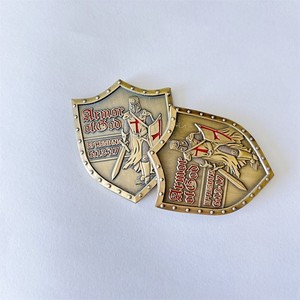 Áo giáp của thần thách thức đồng xu chiến binh đức tin đeo toàn bộ áo giáp của huy hiệu lưu niệm thần đồng mạ đồng huy hiệu - Product Image 2