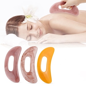 Guasha หินกัวชาธรรมชาติ100%,บอร์ดกัวซ่าหินสีชมพูสำหรับการดูแลผิวหน้า - Product Image 1