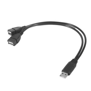 2 in 1 USB 2.0 A1メス-2デュアルUSBオスデータハブ電源アダプターケーブル - Product Image 6