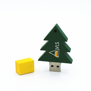 OEM小工具圣诞树u盘免费标志印刷圣诞树形状聚氯乙烯u盘闪存 - Product Image 5