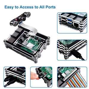 Raspberry Pi 4 Model B 4GB RAM Starter Kit con tablero, pantalla LCD de 3,5 pulgadas, caja de acrílico, disipador térmico y ventilador - Product Image 5