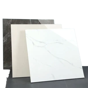 Chất lượng cao Glossy Carrara trắng 60x60 sứ đá cẩm thạch mộc mạc sàn gạch thiết kế hiện đại cho nội thất bức tường sàn căn hộ - Product Image 1