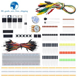 Kit completo elettronico fai da te 830 Breadboard ponticello alimentazione a filo condensatore luce LED per Arduino Nano UNO Mega base Starter Kit