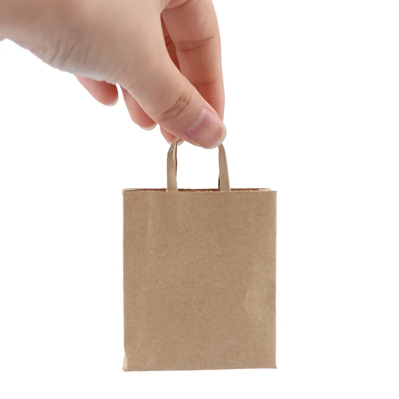 Миниатюрная сумка из крафт-бумаги для кукольного домика, в масштабе 1:12