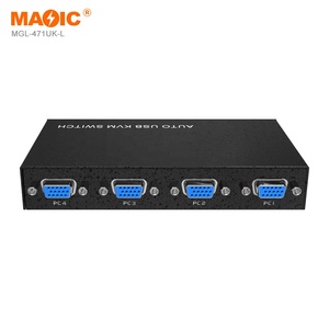 VGA KVM交换机4进1出4端口VGA USB KVM交换机4X1电脑笔记本电视显示器自动USB KVM交换机