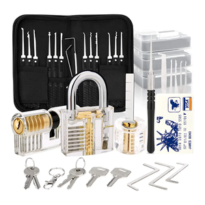 מקצועי הטוב ביותר 17pcs מנעול לבחור סט נירוסטה מסגר כלי קטיף עם 3 מנעול שקוף