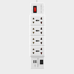 Regleta universal de 8 tomas de corriente con 2 puertos USB Control de interruptor individual Toma de extensión nominal 10A - Product Image 6