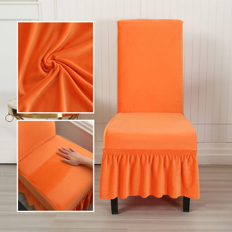 Suede-orange-universal chair cover