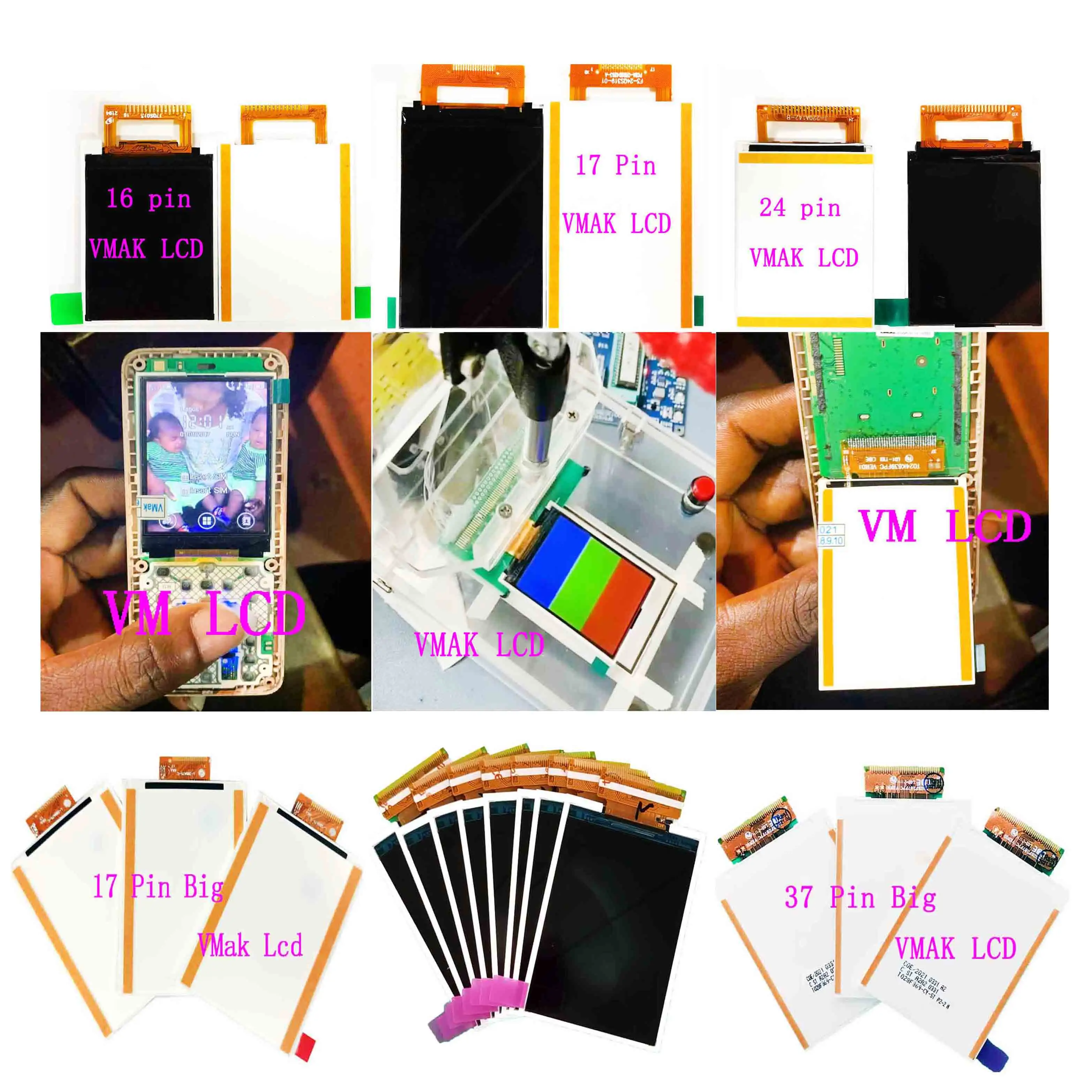 wholesales mobile phones lcds Screen Digitizer for TECNO/Itel/Infinix 16pin 17pin 20pin 24pin 37pin display accessories