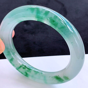 Tự Nhiên Trung Quốc Băng Jadeite Nổi Hoa Siêu Độ Ẩm Ngọc Vòng Đeo Tay Dương Màu Xanh Lá Cây Nổi Màu Xanh Lá Cây Ngọc Phụ Nữ Giấy Chứng Nhận - Product Image 2