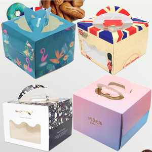 6 8 10 inç pencere tek Cupcake fırın kaplar pembe beyaz pasta pişirme Mini kek kağıt kollu kutu çıkar - Product Image 3