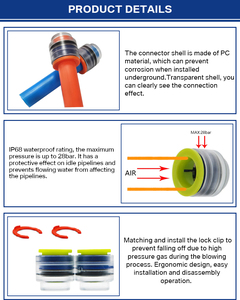ฝาปิดท่อพลาสติก HDPE ขนาดเต็มสำหรับการเชื่อมต่อแบบ microduct เครือข่าย FTTH WIFI 4G สำหรับโทรคมนาคมใต้ดิน TCP - Product Image 6
