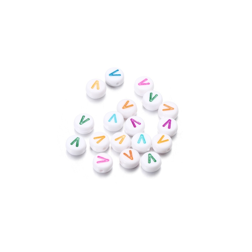 Fond blanc avec lettre V ronde et colorée
