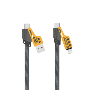 YooKiE CB95 F 4-in-1 PD hızlı veri kablosu 65W Max USB ve tip-c naylon örgülü çinko alaşımı 4-in-1 hızlı veri kablosu - Product Image 3