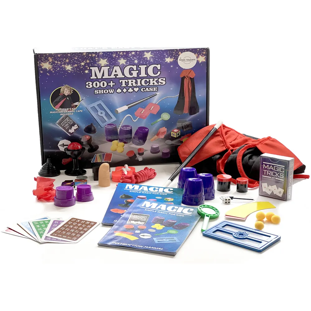 300 + Kit de trucos de magia increíble para magos principiantes, instrucciones paso a paso incluidas