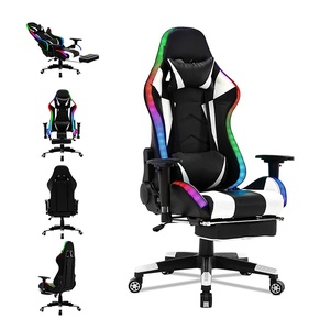 Прямая Продажа с фабрики гоночное вращающееся игровое кресло RGB динамики регулируемая высота складной массажный функция для использования в офисных компьютерных играх - Product Image 1