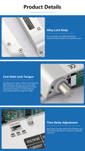 Kapı giriş sistemi için gecikme ayarlanabilir fonksiyonu ile DC 12V Fail Safe NC modu elektrikli yuvarlak sürgü kilit - Product Image 5