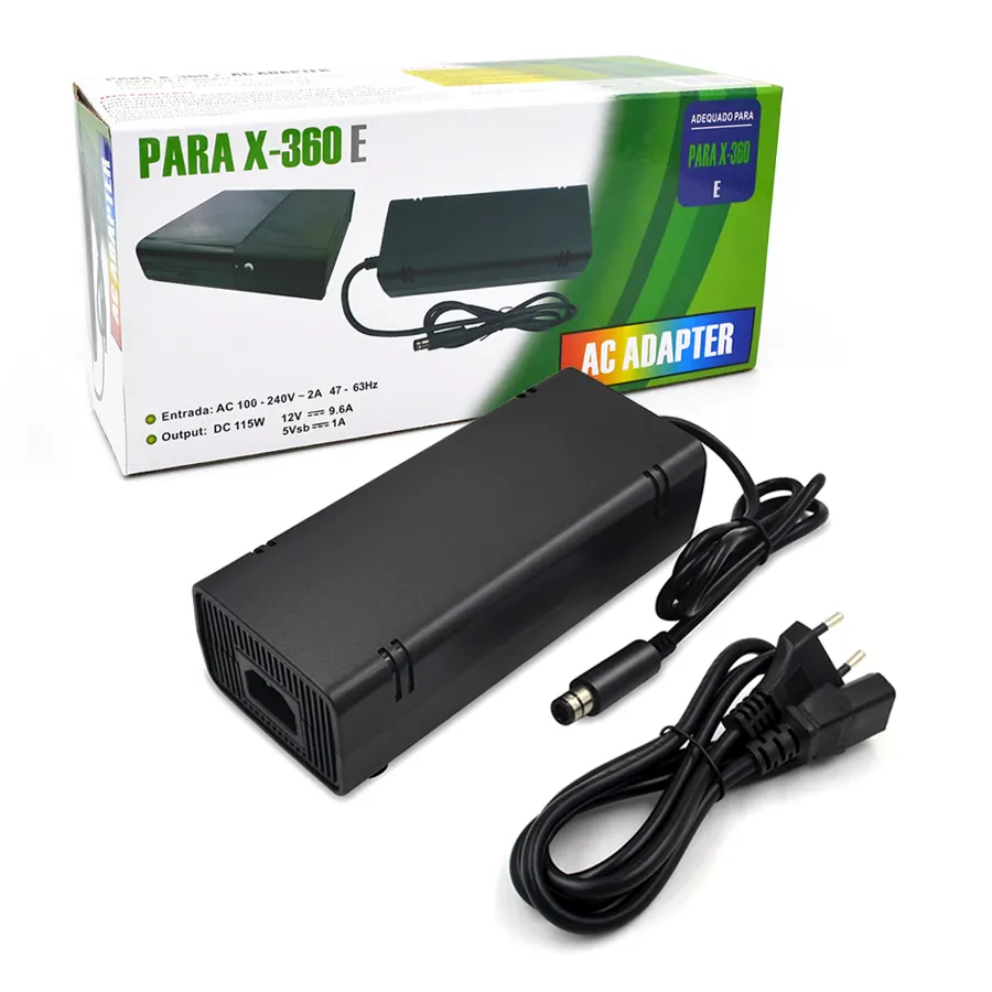 EU AC Adapter Charger Power Supply Cable Cord for Microsoft Xbox 360 E Console