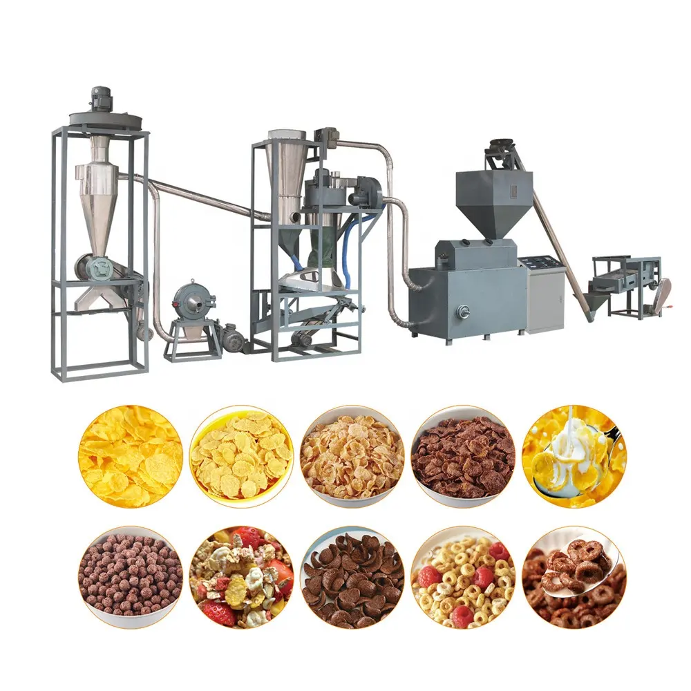 Cereal pequeno milho flocos máquinas indústria aromatizante equipamentos forno elétrico