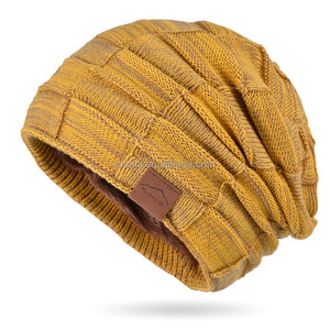 Wholesale Acrylic Plaid Jacquard Knit Insulated Slouchy Knit Oversized Long Winter <strong>Rasta</strong> Reggae Cap Beanie Sports Entertainment - Product Image 5