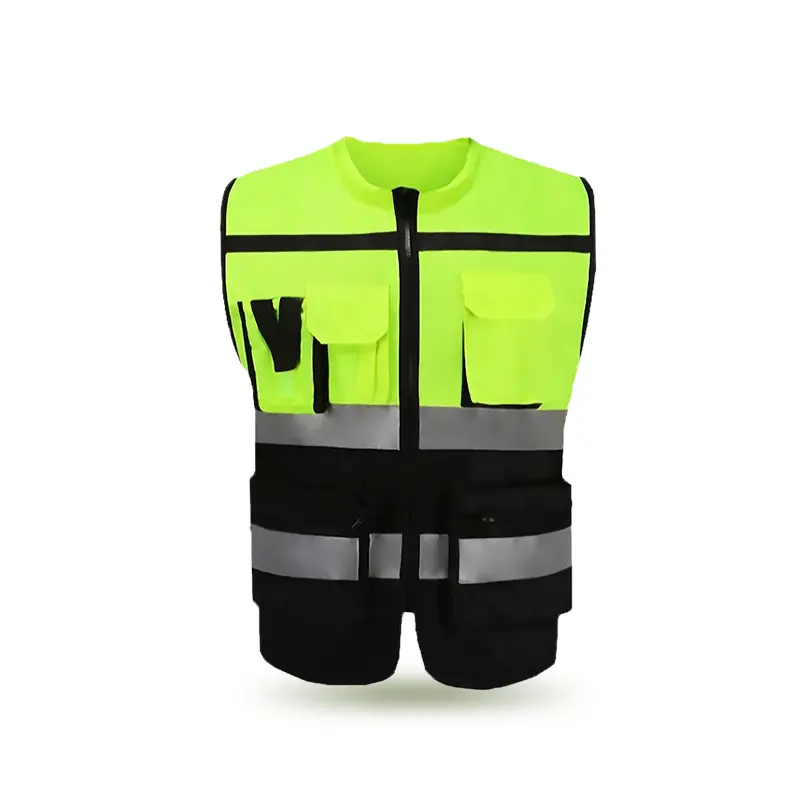 Catadiottro di sicurezza gilet da lavoro per uomo casco di sicurezza impermeabile per macchina fotografica giacca invernale e pantaloni giallo blu gilet con cerniera