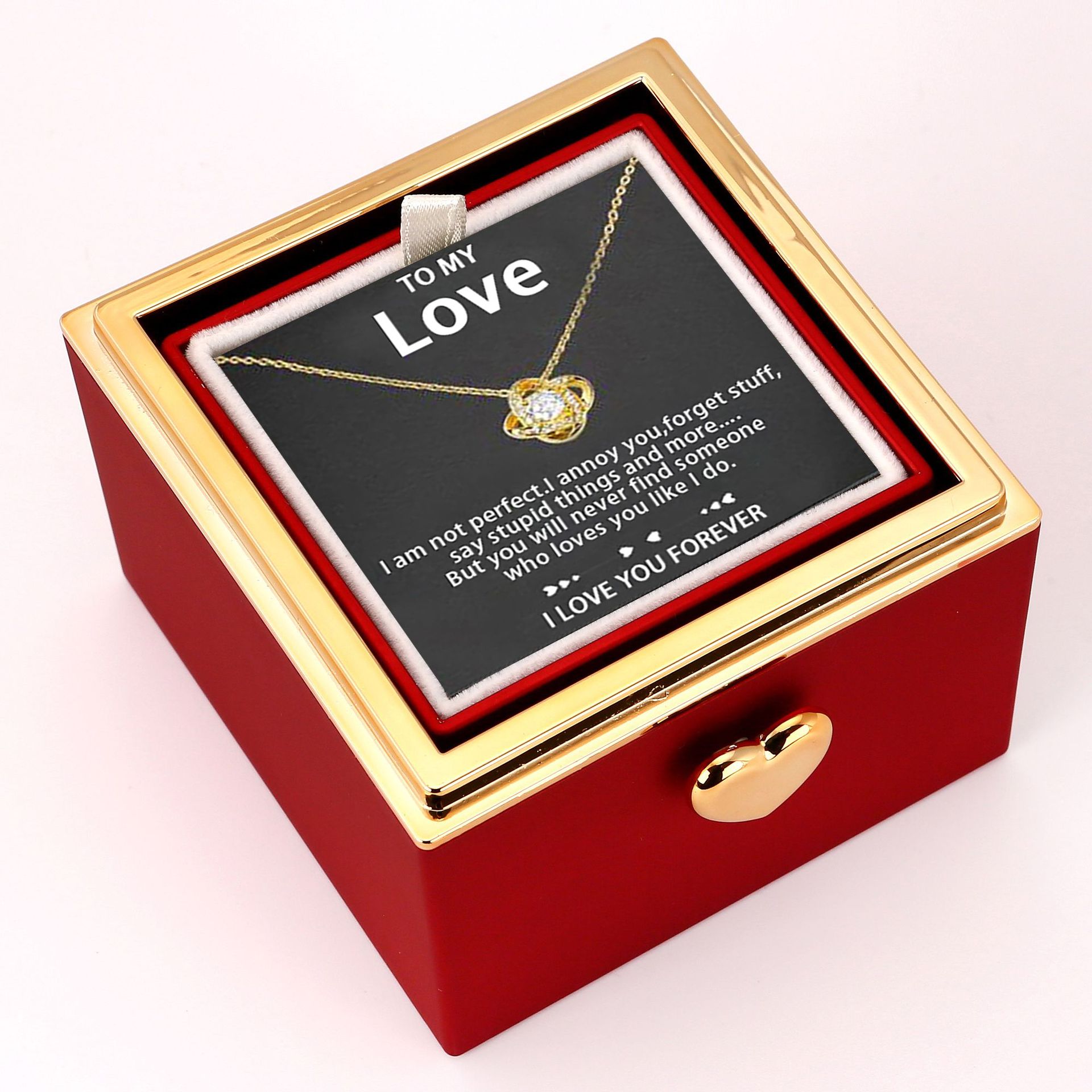 Necklace (Gold) + Card Red Box