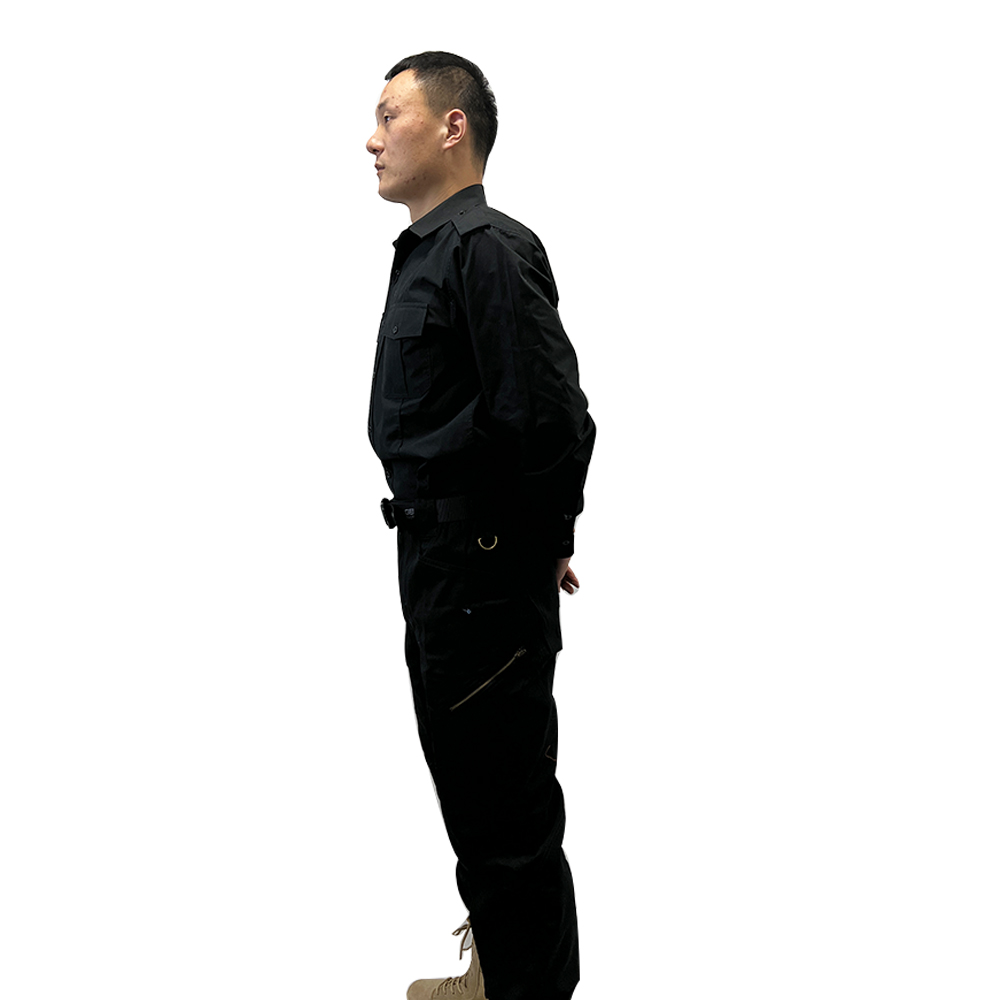 Mens Short Sleeve Shirt And Lightweight Tactical Pants Custom Design Grey Uniform Security Guard
