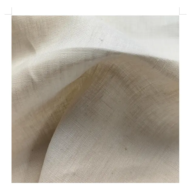 Plain color breathable stone washed woven organic pure linen 100% linen fabric wholesale for clothing