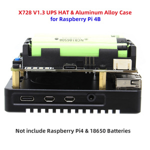 Raspberry Pi X728 V2.1 UPS CAPPELLO & Power Consiglio di Amministrazione con CNC In Lega di Alluminio Della Cassa Del Metallo per Raspberry Pi 4B Solo - Product Image 2