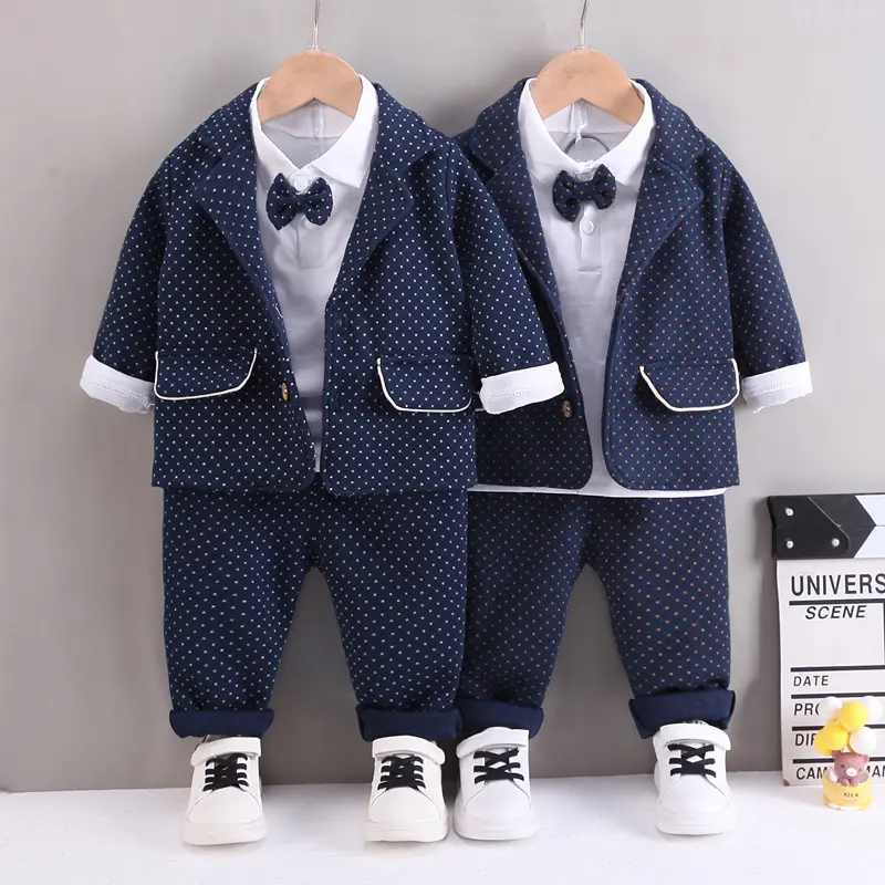 Groothandel Kinderen Jongens Formele 3 Stuks Pak Gentleman Baby Party Verjaardagspakken Voor Kinderen