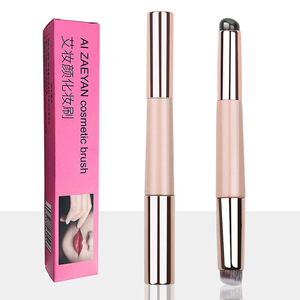 2 1 çift uçlu dudak parlatıcısı aplikatör ruj karıştırma fırçası özel Logo kapatıcı makyaj fırçalar yüz kullanılan göz farı maskara - Product Image 6