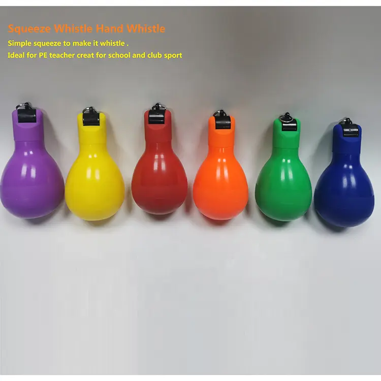 Squeeze Whistle maßge schneiderte Camping Squeeze Whistle/Hand Whistle für Sports Playing/Squish Ball