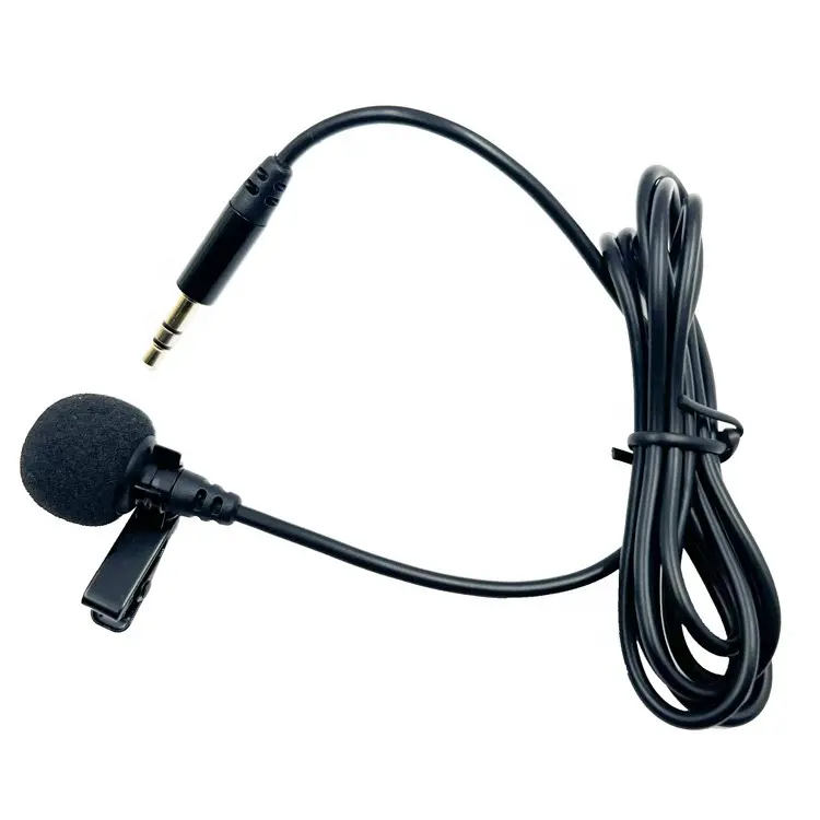 OEM ODM-micrófono profesional con cable para teléfono móvil, Clip de cuello para tik top, youtube, transmisión en vivo, color negro, 3M, 3,5mm