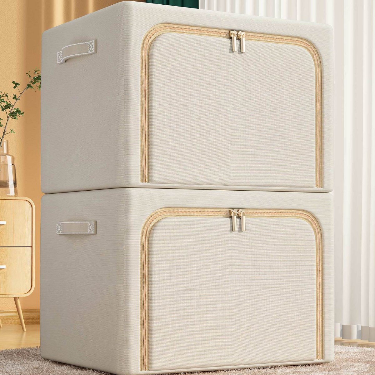 Windowless double-opening privacy style, khaki color