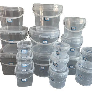 300ml/500ml/750ml/1L/1.2L/1.5L/2L/ 2.5L/3L/4L/5L Factory Direct Price Small Capacity Round square Plastic Bucket/<strong>jar</strong> with Lid - Product Image 1