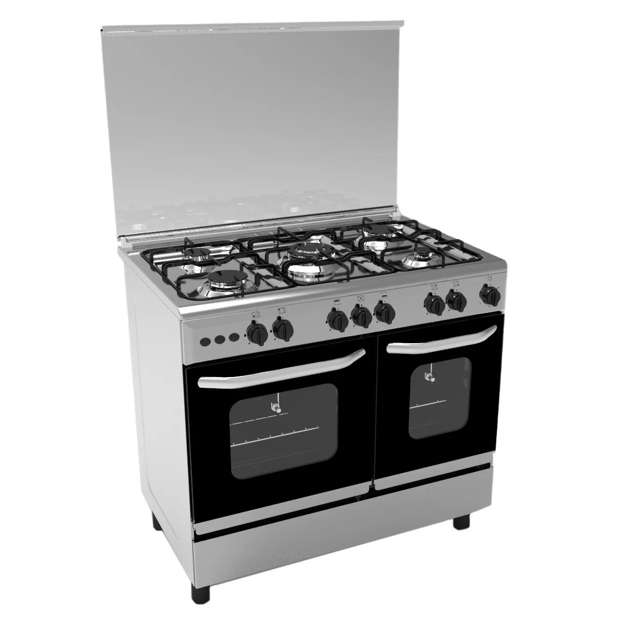 Cuisinières à gaz Xunda avec four et grille cuisinière à gaz à Double porte 5 brûleurs avec four