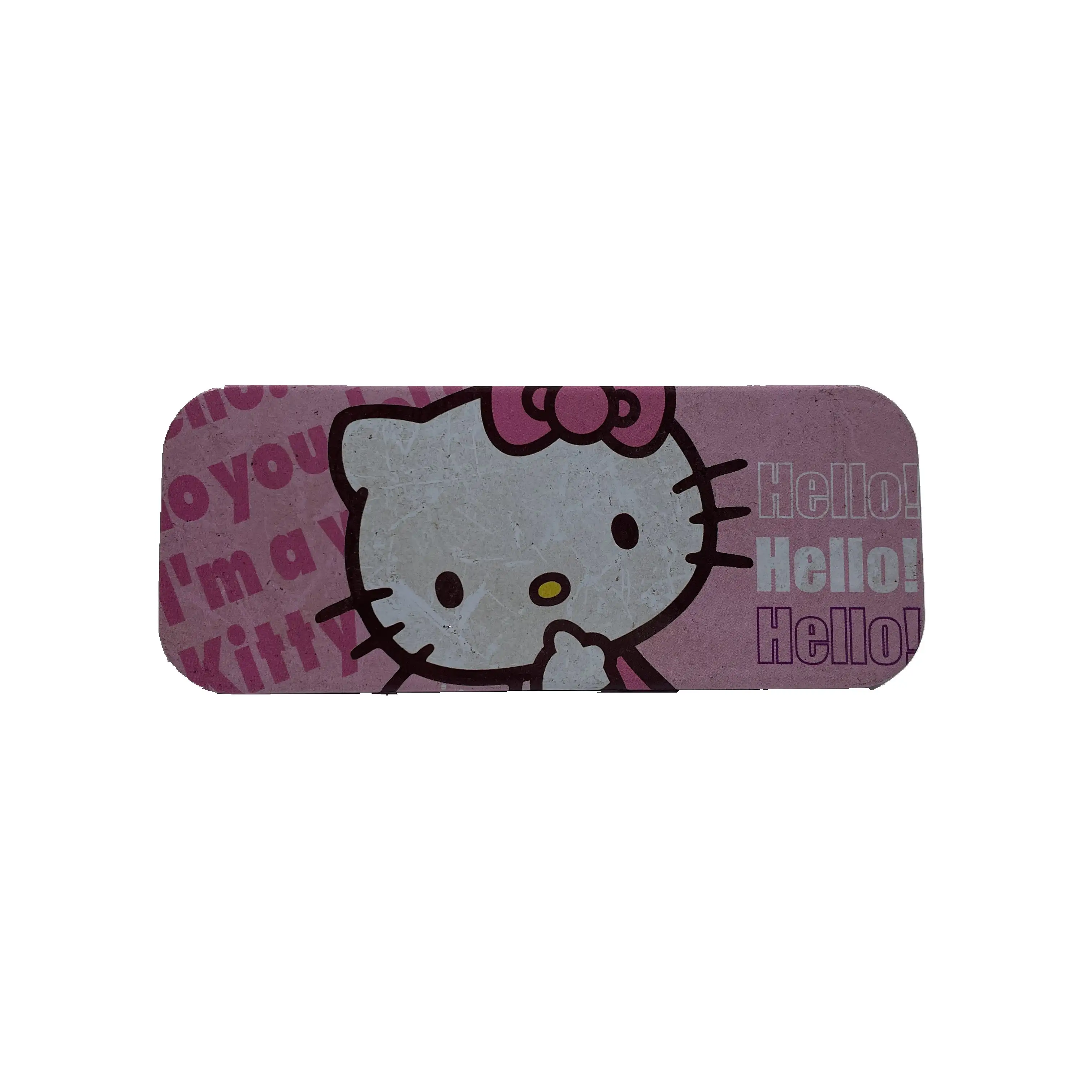 Tinplate hình chữ nhật sắt hộp tùy chỉnh đóng gói Hello Kitty bút chì lưu trữ hộp