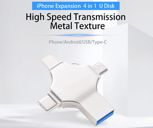 แฟลชไดรฟ์ OTG USB 4-in-1ความเร็วสูงที่มีความจุ8GB ถึง128GB ใช้ได้กับอุปกรณ์ iPhone และ Type-C - Product Image 4