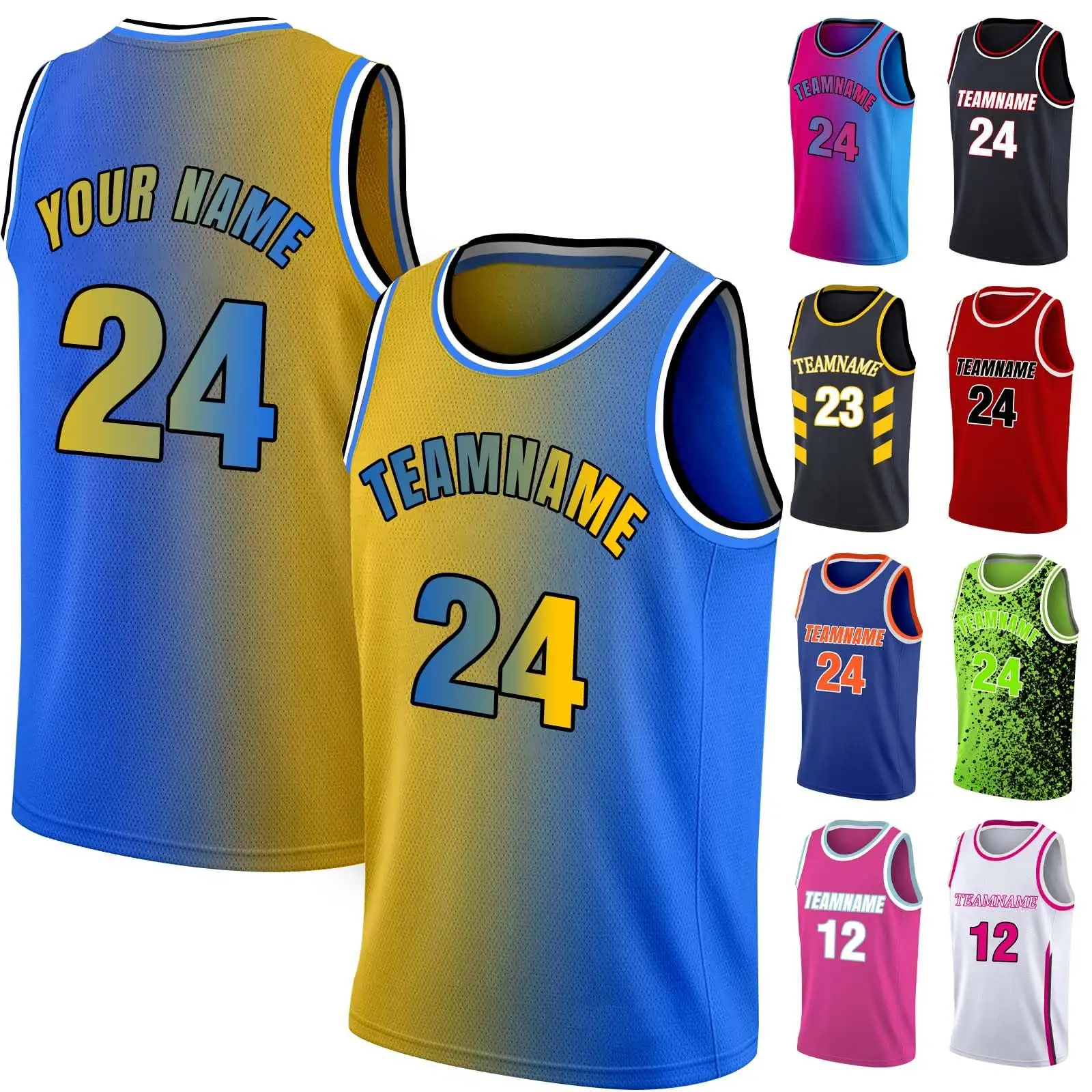 Custom Design Hoge Kwaliteit 100% Polyester Sublimatie Basketbal Team Uniformen Shirt Club Ademende Basketbal Jersey