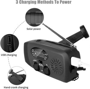 Wholesale Price 2000mAh Emergency Weather Radio 3 <strong>LED</strong> Flashlight Hand Crank Solar Battery Operated <strong>Wind</strong> <strong>up</strong> Radio AMFM/NOAA Radio - Product Image 5