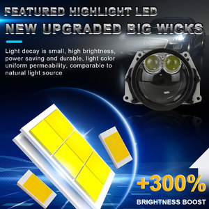 JHS K205 3英寸发光二极管前照灯雾灯双矩阵反射器H1 H4 H7 H11 65w 3英寸双发光二极管通用汽车投影仪镜头 - Product Image 5