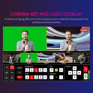 Feelw Orld L4 10.1 Inch Touch Screen Video Switcher Real-time Preview 5 <strong>Input</strong> <strong>Sources</strong> PST PGM Operation Live Streaming Equipment - Product Image 4