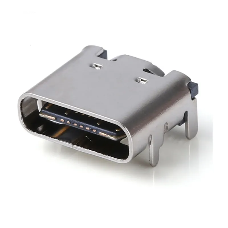 USB4105-GF-A USB-20C-F-01 USB 2.0 Tipe C Konektor Wanita 16 Pin SMT Sudut Kanan USB C 2.0 Stopkontak