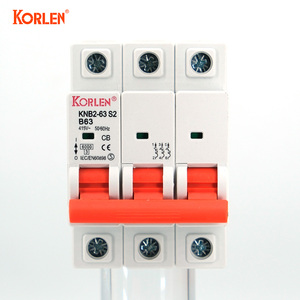 Disyuntor KORLEN 3P B TIPO 6kA 50A 63A 415V AC, montaje en riel Din, sistemas eléctricos domésticos de protección contra sobrecarga - Product Image 2