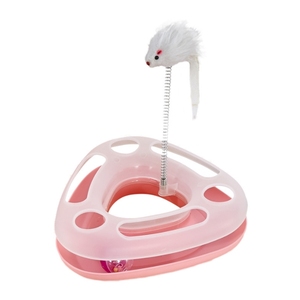 猫玩具三角游戏板塑料双色带弹簧鼠标互动猫逗玩具 - Product Image 6