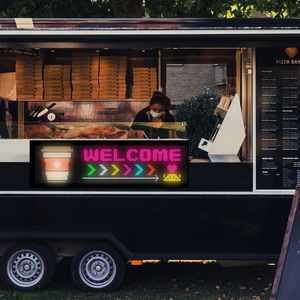 小売広告ショップフロント装飾カスタマイズ可能なグラフィックスカラフルRGBディスプレイスクロール32*128テキストLEDマトリックスパネルコーヒー用 - Product Image 4