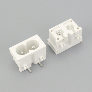 AC-019交流电源插座2针2芯8形水平安装交流电源母插座连接器