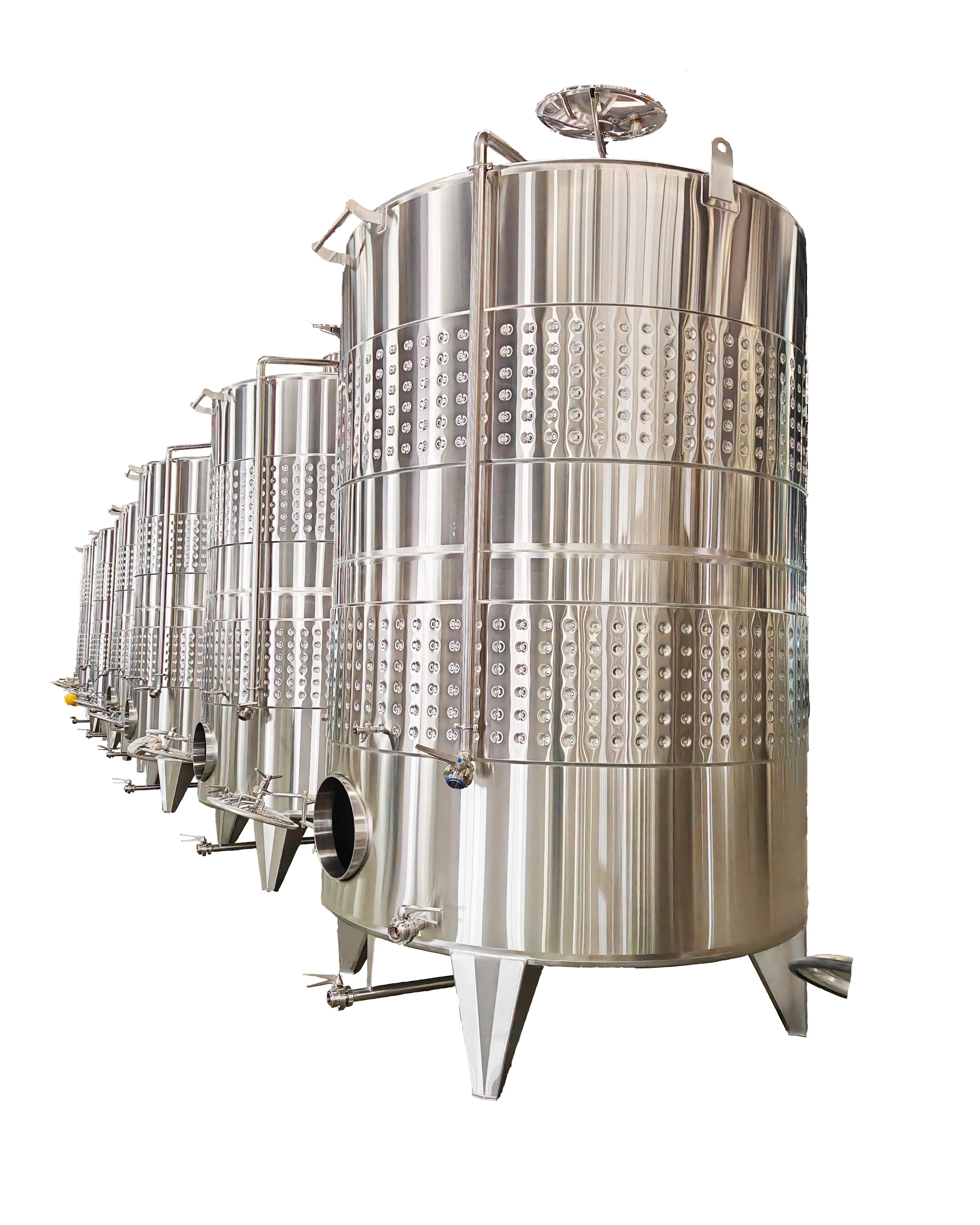Système de refroidissement 5000L avec des capacités jusqu'à 10000L Cuves de fermentation de vin rouge à fond plat en acier inoxydable en pente