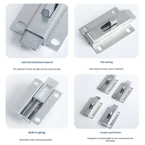 Serrure à loquet NIWO MX03, loquet industriel en alliage de zinc argenté, serrure de porte de cabinet industrielle, serrure à pression de carte DK634, grade 1, 75 mm - Product Image 5