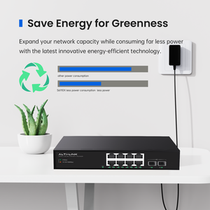 ALTI-LINK 8-Port RJ45 2,5 Gbit/s Nicht verwalteter Desktop-Netzwerk-Switch QoS 10G Ethernet-Switch-Kapazität für Computer-Hardware-Software
